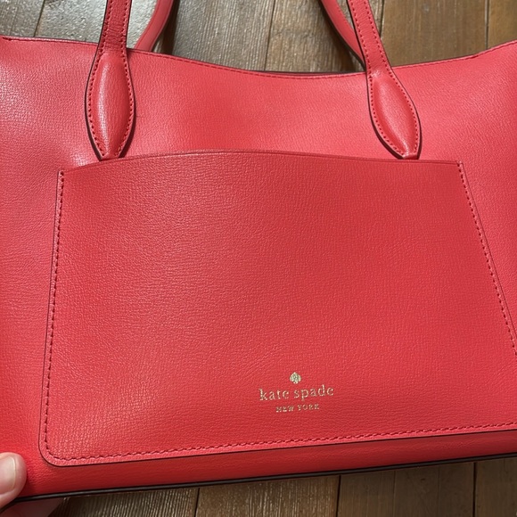 Kate Spade leather coral purse tote - Picture 3 of 12